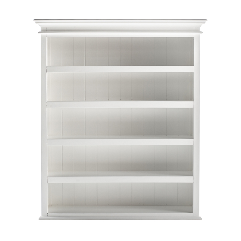 Beaumont Lane Mahogany Wood Single-Bay Hutch with 5 Shelves in White