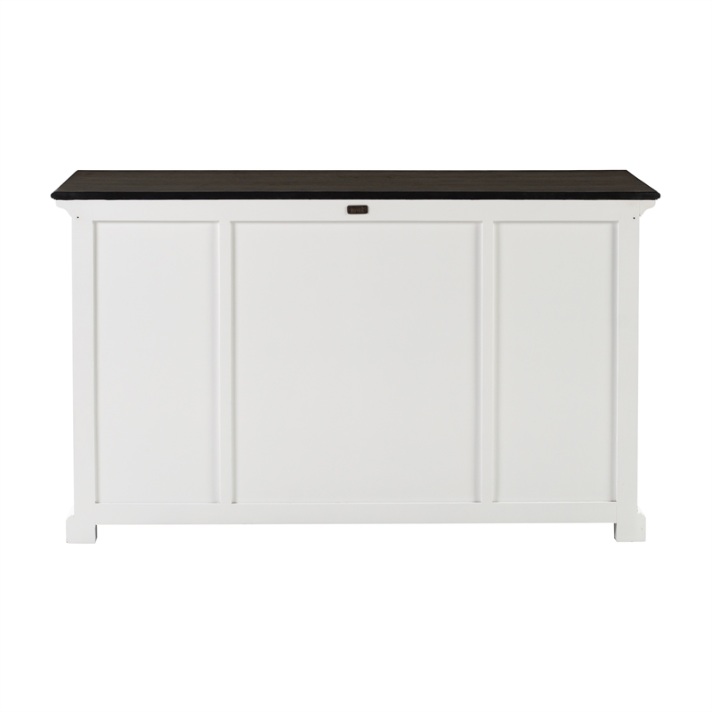 Beaumont Lane Mahogany Wood Buffet with 4 Doors 3 Drawers and Glass in White