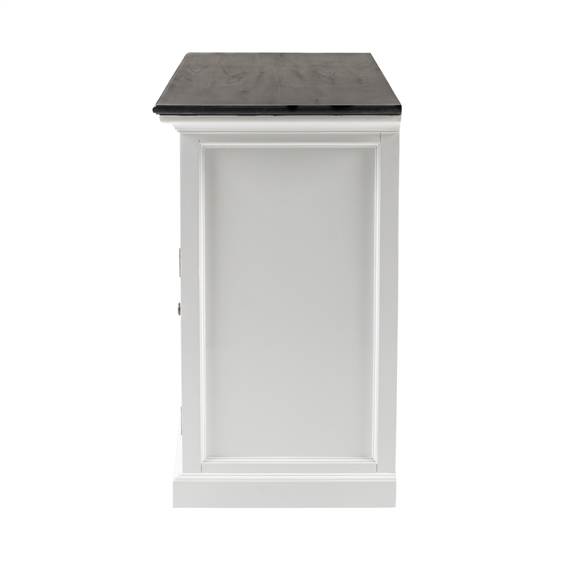 Beaumont Lane Mahogany Wood Farmhouse Buffet with 4 Doors 3 Drawers in White