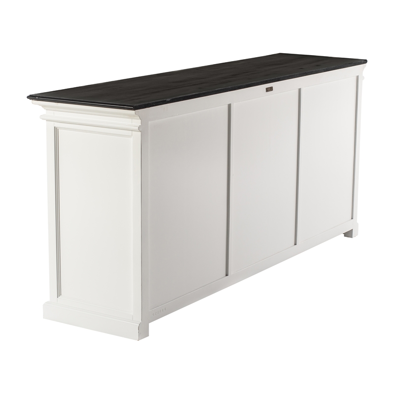 Beaumont Lane Mahogany Buffet with 6 Bevelled Glass Doors in White and Black