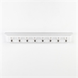 Beaumont Lane 8 Hook Grooved Solid Mahogany Coat Rack in Pure White