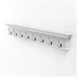 Beaumont Lane 8 Hook Grooved Solid Mahogany Coat Rack in Pure White