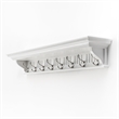 Beaumont Lane 8 Hook Grooved Solid Mahogany Coat Rack in Pure White