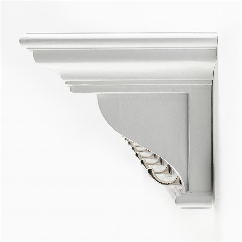 Beaumont Lane 8 Hook Grooved Solid Mahogany Coat Rack in Pure White