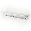 Beaumont Lane 8 Hook Grooved Solid Mahogany Coat Rack in Pure White
