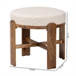 Beaumont Lane Round Fabric Ottoman Stool Mango Wood Accent Seating