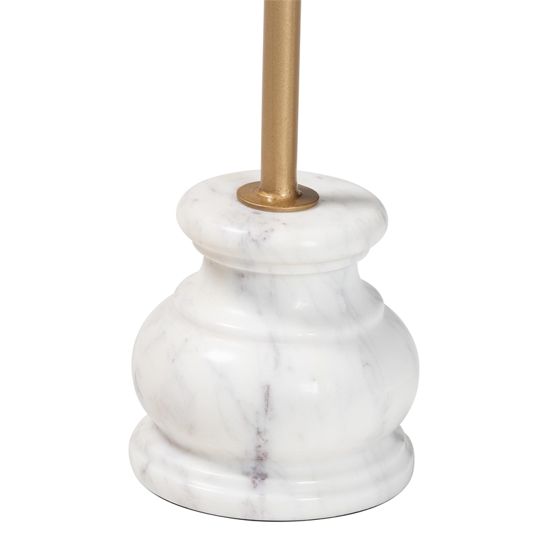 Beaumont Lane Compact Drink Table with Marble Base and Mango Wood Top