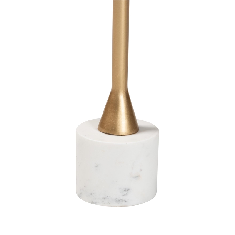 Beaumont Lane Compact Drink Table Marble Base Tapered Metal Pedestal
