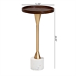 Beaumont Lane Compact Drink Table Marble Base Tapered Metal Pedestal