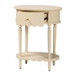 Beaumont Lane 1-Drawer End Table with Scalloped Detailing and Open Shelf