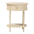 Beaumont Lane 1-Drawer End Table with Scalloped Detailing and Open Shelf