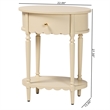 Beaumont Lane 1-Drawer End Table with Scalloped Detailing and Open Shelf