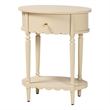 Beaumont Lane 1-Drawer End Table with Scalloped Detailing and Open Shelf