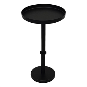Beaumont Lane 22&quot Vintage Side End Table Sleek Pillar Base Round Tray Top
