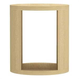 Beaumont Lane 20&quot Round End Table Open Storage Compartment in Natural Oak