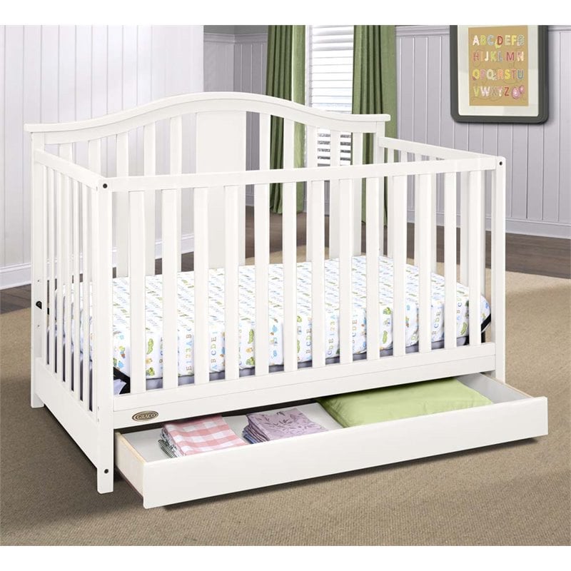 Graco Solano 4-in-1 Convertible Crib with Drawer in White