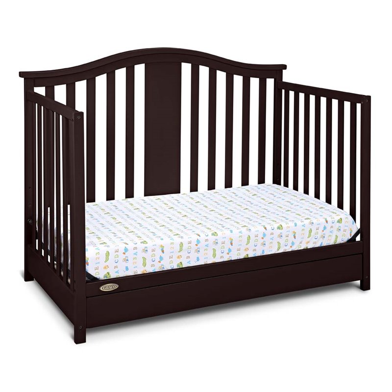 Graco Solano 4-in-1 Convertible Crib with Drawer in Espresso