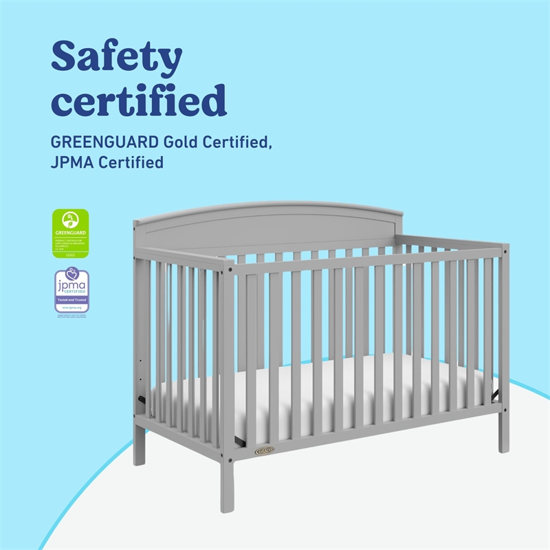 Stork Craft USA Graco Benton 4-in-1 Convertible Crib in Pebble Gray