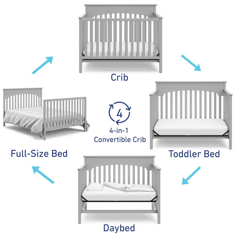 Graco Lauren 4-in-1 Convertible Crib in Pebble Gray