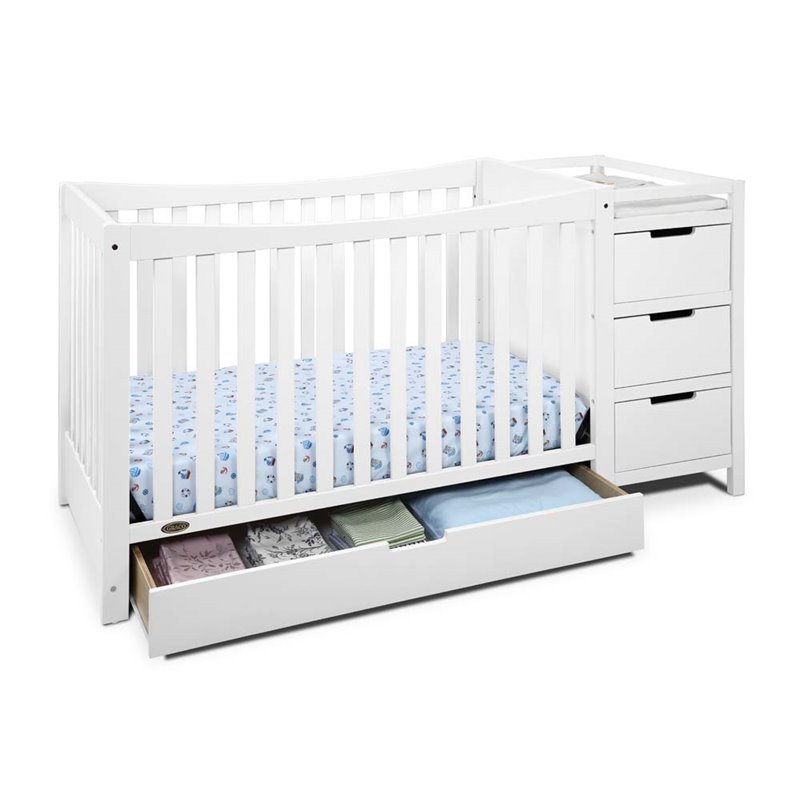 Graco Remi 4-in-1 Convertible Crib and Changer in White