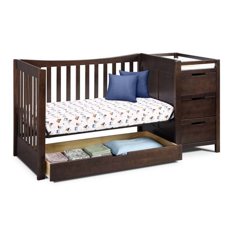 Graco Remi 4-in-1 Convertible Crib and Changer in Espresso