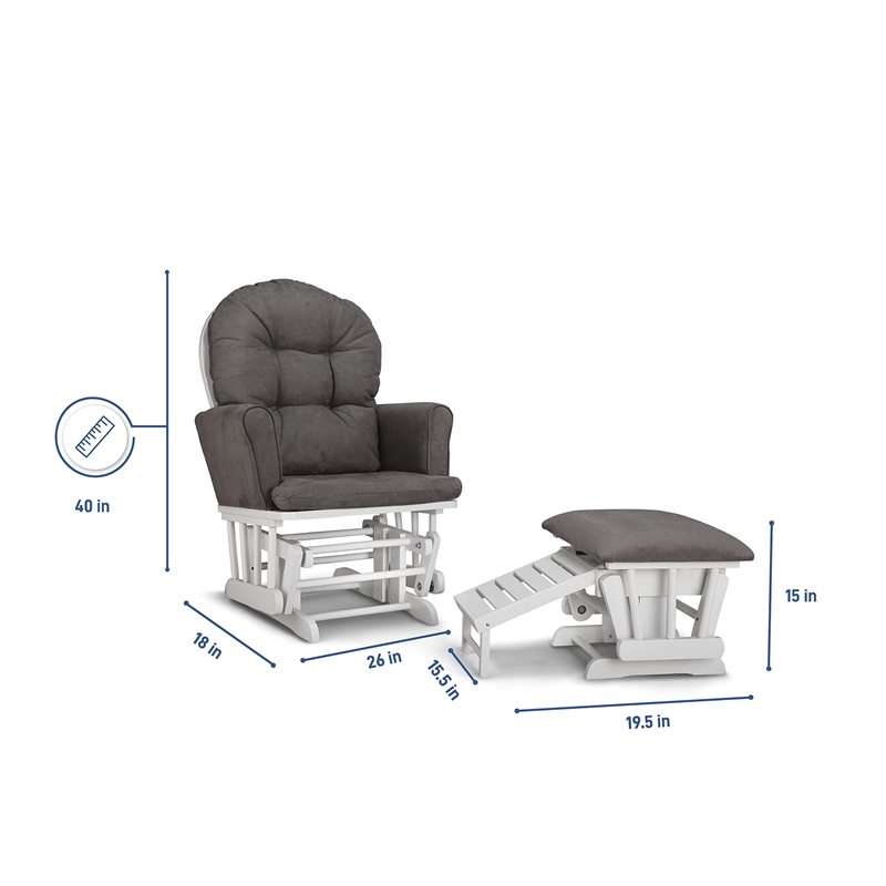 Graco Parker Semi-Upholstered Glider and Ottoman in Espresso and Beige