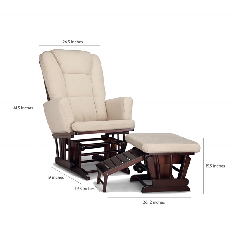 Graco Sterling Semi-Upholstered Glider and Ottoman in Espresso Beige
