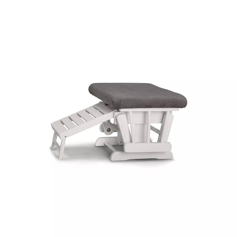 Graco Sterling Semi-Upholstered Glider and Ottoman in White and Gray