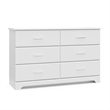 Stork Craft USA Brookside 6 Drawer Dresser in White