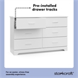 Stork Craft USA Brookside 6 Drawer Dresser in White
