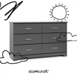 Stork Craft USA Brookside 6 Drawer Dresser in Gray