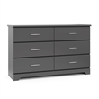 Stork Craft USA Brookside 6 Drawer Dresser in Gray