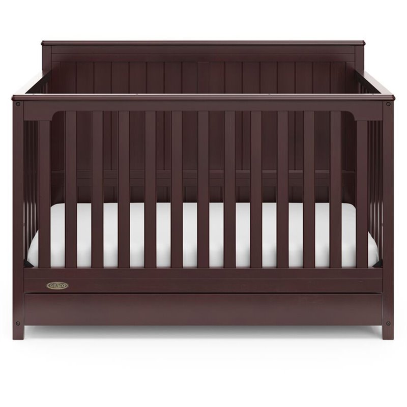 Graco Hadley 4 in 1 Convertible Wood Crib with Drawer in Espresso