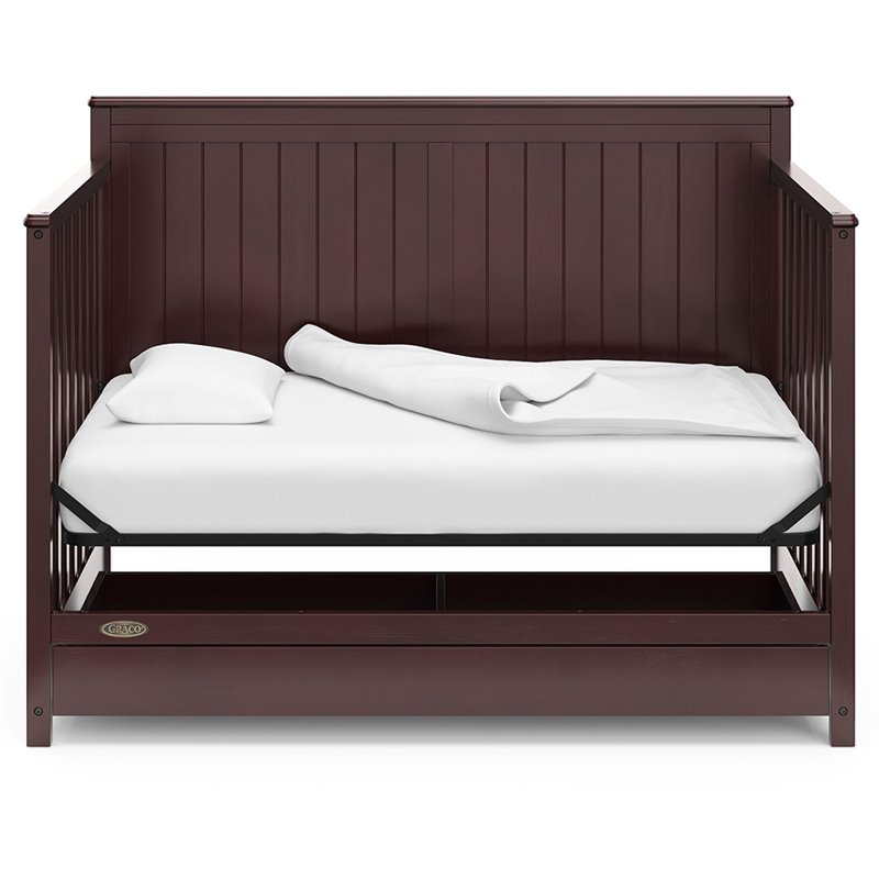Graco Hadley 4 in 1 Convertible Wood Crib with Drawer in Espresso