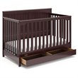 Graco Hadley 4 in 1 Convertible Wood Crib with Drawer in Espresso