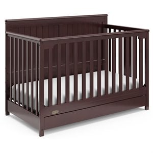 Graco Hadley 4 in 1 Convertible Wood Crib with Drawer in Espresso