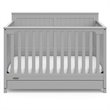 Graco Hadley 4 in 1 Wood Convertible Crib with Drawer in Pebble Gray