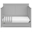 Graco Hadley 4 in 1 Wood Convertible Crib with Drawer in Pebble Gray