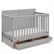 Graco Hadley 4 in 1 Wood Convertible Crib with Drawer in Pebble Gray
