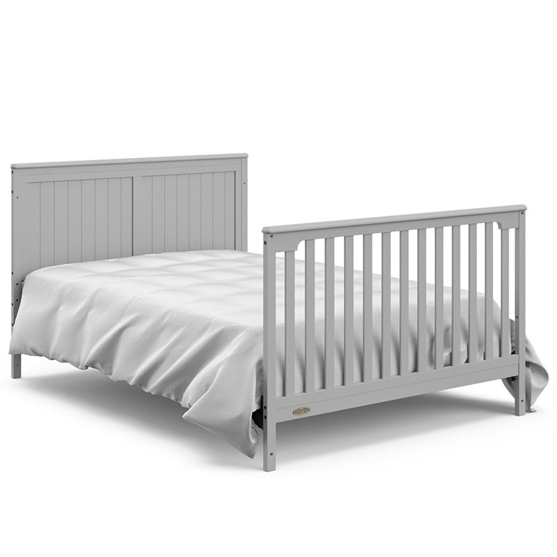 Graco Hadley 4 in 1 Wood Convertible Crib with Drawer in Pebble Gray