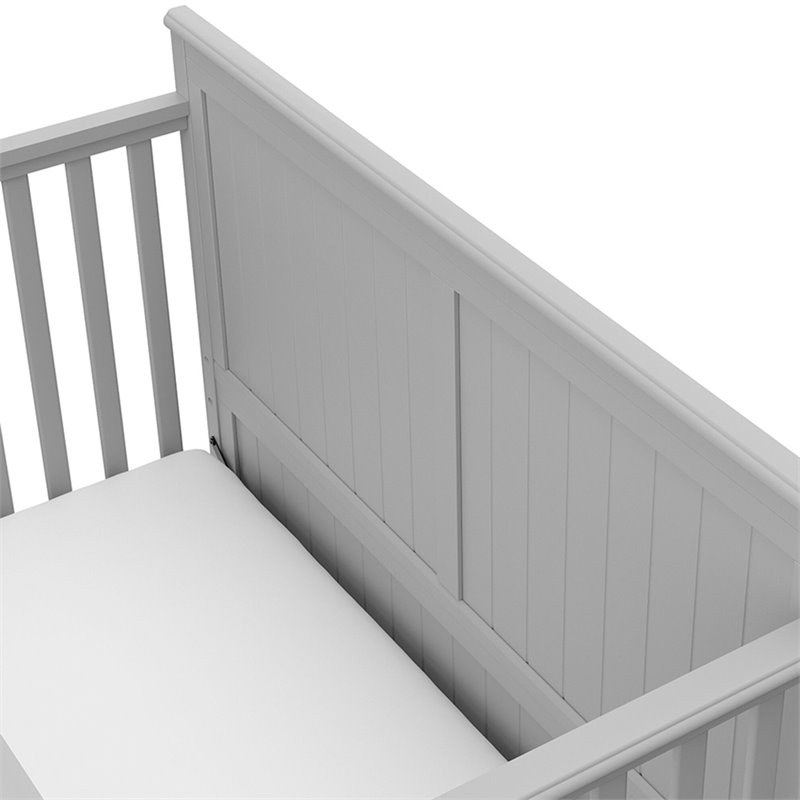 Graco Hadley 4 in 1 Wood Convertible Crib with Drawer in Pebble Gray