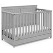 Graco Hadley 4 in 1 Wood Convertible Crib with Drawer in Pebble Gray