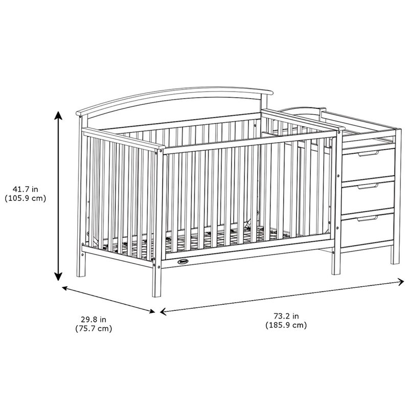Graco Benton 5 in 1 Convertible Crib and Changer Set in White