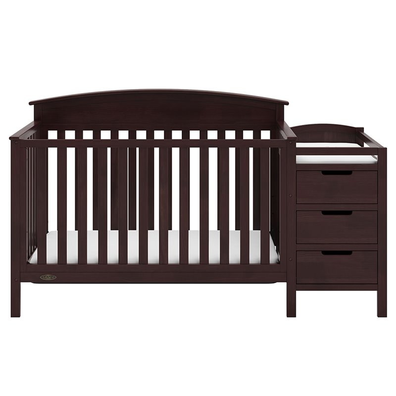 Graco Benton 5 in 1 Convertible Crib and Changer Set in Espresso