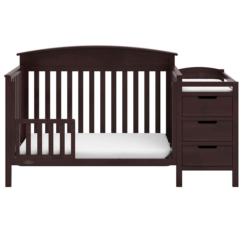 Graco Benton 5 in 1 Convertible Crib and Changer Set in Espresso