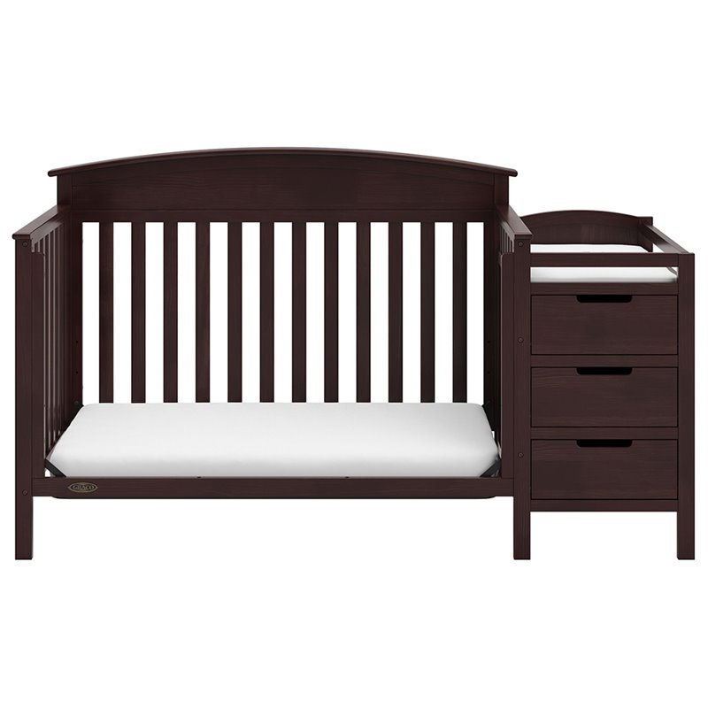 Graco Benton 5 in 1 Convertible Crib and Changer Set in Espresso