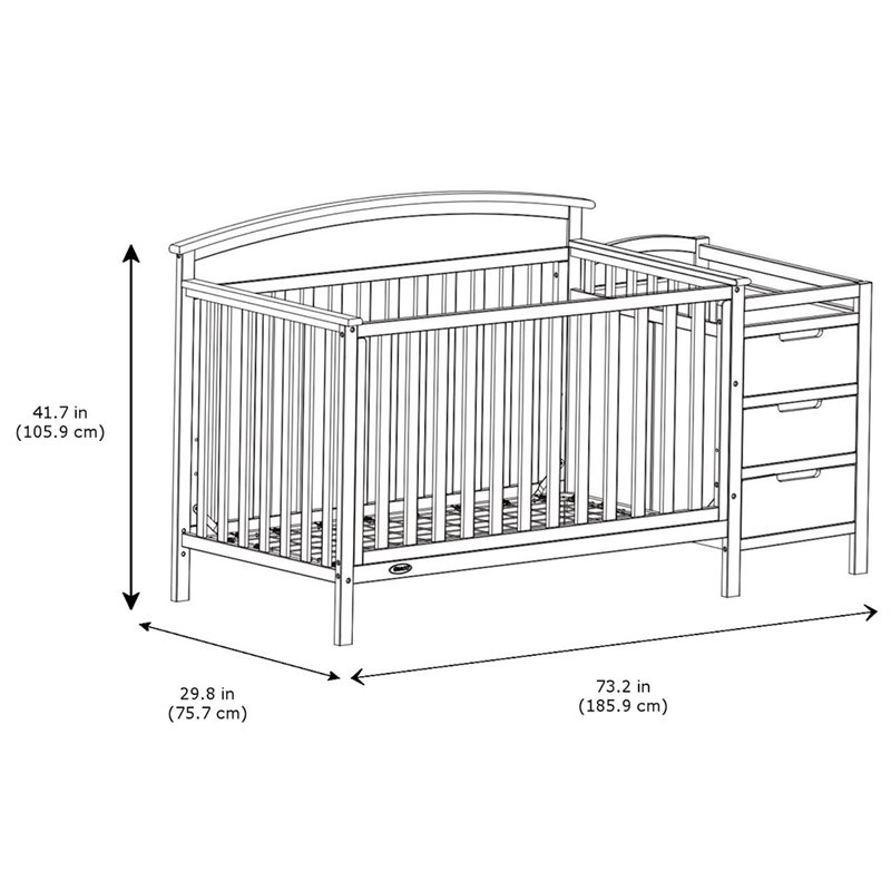 Graco Benton 5 in 1 Convertible Crib and Changer Set in Espresso