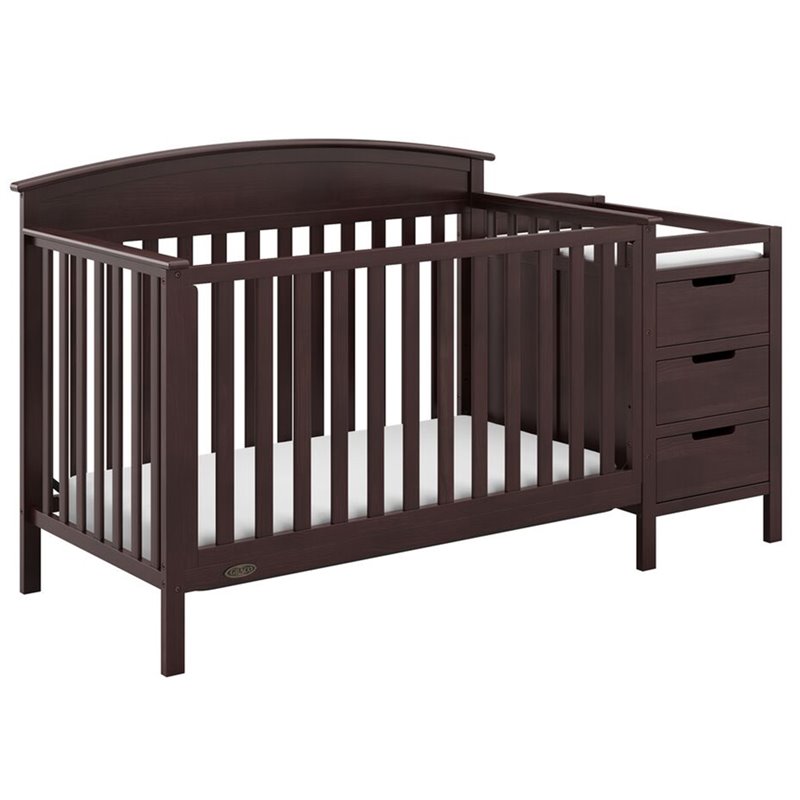 Graco Benton 5 in 1 Convertible Crib and Changer Set in Espresso
