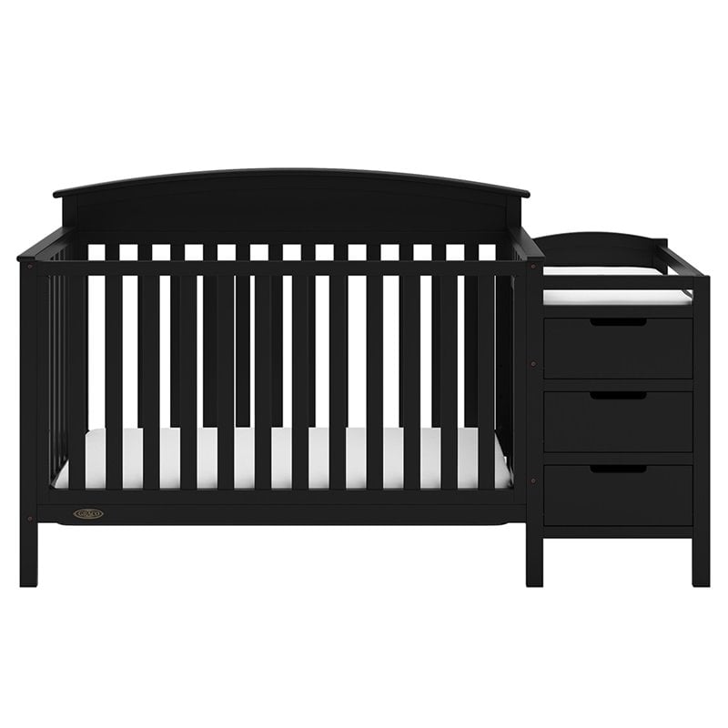 Graco Benton 5 in 1 Convertible Crib and Changer Set in Black