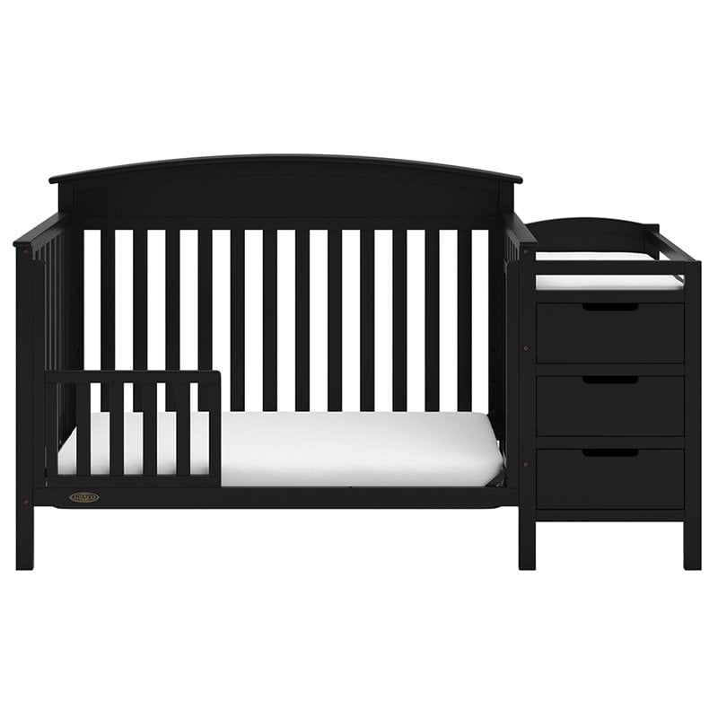 Graco Benton 5 in 1 Convertible Crib and Changer Set in Black